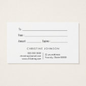 neon roze vlinderdekaartje visitekaartje (Achterkant)