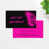 neon roze vlindervliegkaart visitekaartje (Bureau)