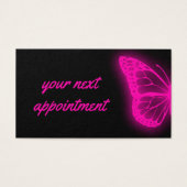 neon roze vlindervliegkaart visitekaartje (Voorkant)