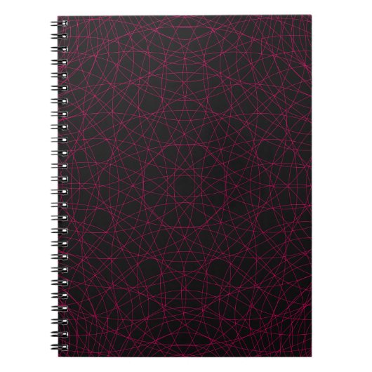 Neon Roze Webpatroon Notitieboek -  (Voorkant)