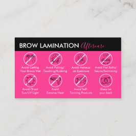 Neon Roze Wenkbrauwlaminatie Nazorggids Visitekaartje