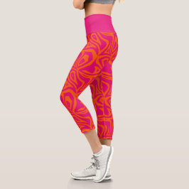 Neon roze zebra strepen vrouwen capris Leggings