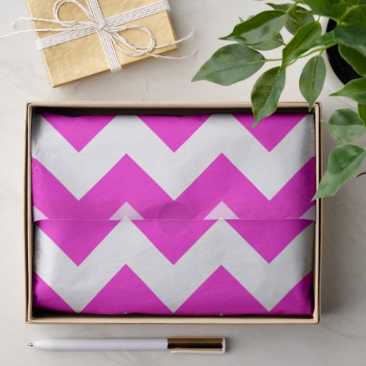  Neon Roze Zigzag Patroon Tissuepapier (Geschenk)
