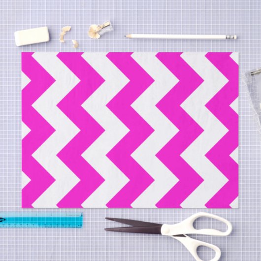  Neon Roze Zigzag Patroon Tissuepapier (Craft)