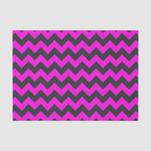 Neon roze zwart chevroestpapier tissuepapier
