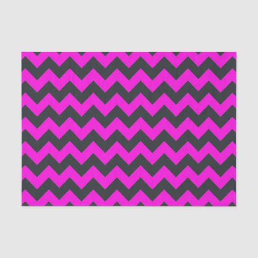Neon roze zwart chevroestpapier tissuepapier (Voorkant)