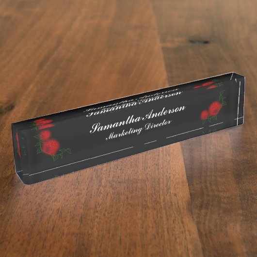 Neon Rozen Elegant Gothic Desk Naambordje (Zijkant)
