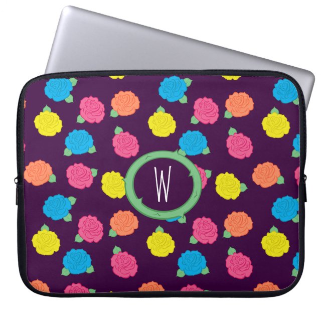 Neon Rozen laptophoes Laptop Sleeve (Voorkant)