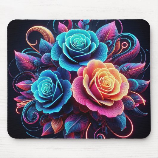 Neon Rozen Muismat (Voorkant)