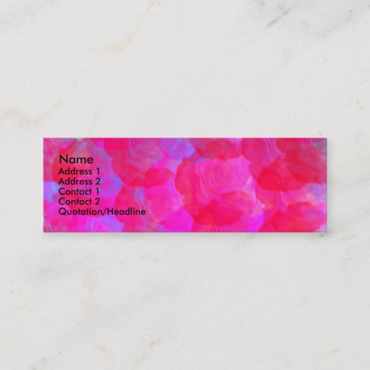 Neon Rozen Profile Card Mini Visitekaartje (Voorkant)