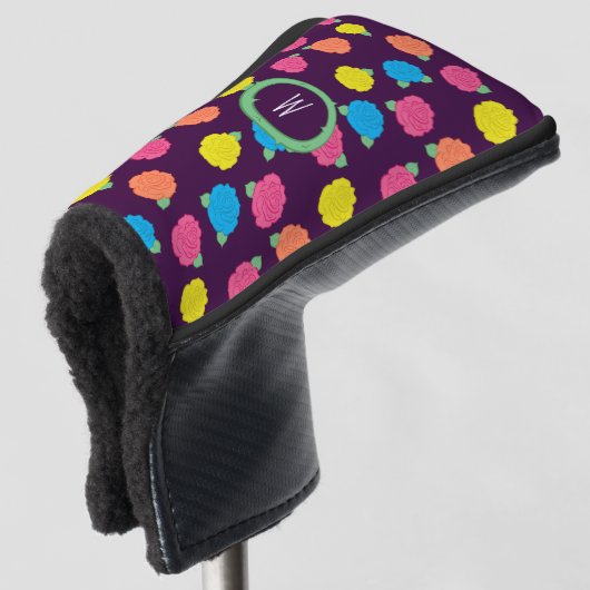 Neon Rozen Putter Hoesje Golfheadcover (3/4 voorkant)