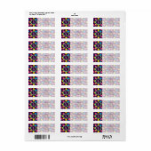 Neon Rozen retouradreslabel Etiket (Full Sheet)