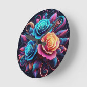 Neon Rozen Ronde Klok (Hoek)