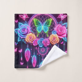 Neon Rozen & Vlinders Washandje