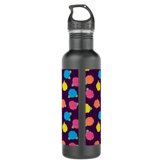 Neon Rozen Waterfles Waterfles (Achterkant)