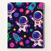 Neon Ruimte Avontuur Patroon Notitieboek (Achterkant)