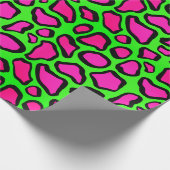 Neon Safari Animal Prints - Groen en Roze Cadeaupapier (Hoek)