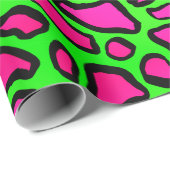 Neon Safari Animal Prints - Groen en Roze Cadeaupapier (Rol Hoek)