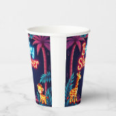 Neon Safari Baby shower Cups Papieren Bekers (Rechts)
