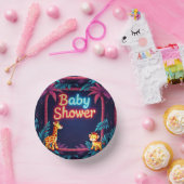 Neon Safari Baby shower Papieren Kommen (Feest)