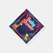 Neon Safari Baby shower servetten (Hoek)