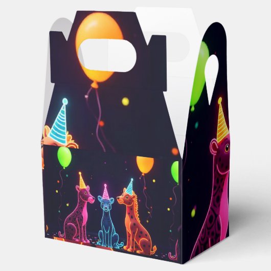 Neon Safari Party Favoriet Box Bedankdoosjes (Geopend)