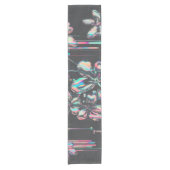 Neon Sakura Glitch – Futuristisches Blumenmuster Korte Tafelloper (Voorkant)