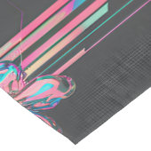 Neon Sakura Glitch – Futuristisches Blumenmuster Korte Tafelloper (Hoek)