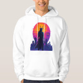 Neon Samurai - Cyberpunk Warrior Art Hoodie (Voorkant)