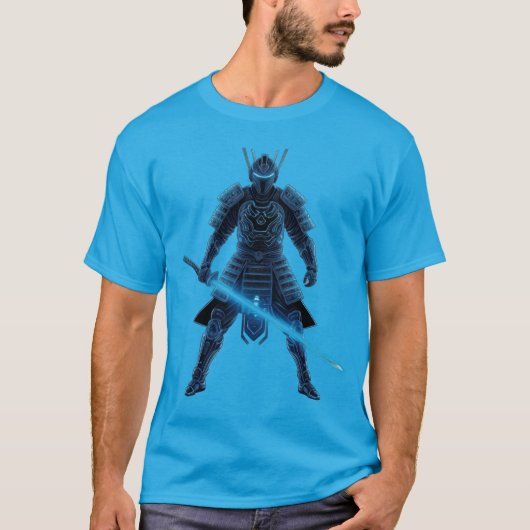 Neon Samurai: Cyberstrijder T-shirt (Voorkant)