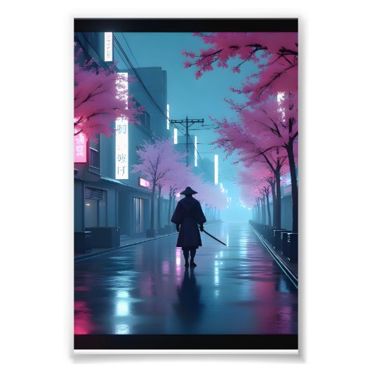 Neon Samurai Nights – Cyberpunk Tokyo Anime Poster (Voorkant)
