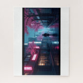 Neon Samurai Nights Puzzle – Retro Anime Tokyo Sce Legpuzzel (Verticaal)