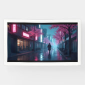 Neon Samurai Nights – Retro Anime Tokyo Art Spandoek (Horizontaal)