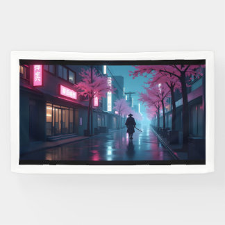 Neon Samurai Nights – Retro Anime Tokyo Art Spandoek