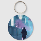 Neon Samurai Sleutelhanger – Retro Anime Tokyo Des (Achterkant)