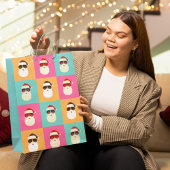 Neon Santa met zonnebril Cool Colorful Pattern Medium Cadeauzakje
