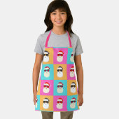 Neon Santa met zonnebril Cool Colorful Pattern Schort (Insitu)