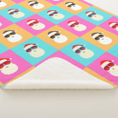 Neon Santa met zonnebril Cool Colorful Pattern Sherpa Deken (3/4)