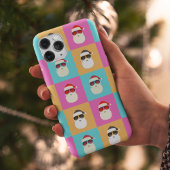 Neon Santa met zonnebrillen kleurrijk Cool Pattern Case-Mate iPhone Case