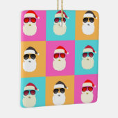 Neon Santa met zonnebrillen kleurrijk Cool Pattern Keramisch Ornament (Rechts)