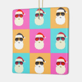 Neon Santa met zonnebrillen kleurrijk Cool Pattern Keramisch Ornament (Links)