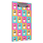 Neon Santa met zonnebrillen kleurrijk Cool Pattern Klembord (Rechts)