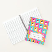 Neon Santa met zonnebrillen kleurrijk Cool Pattern Notitieboek (Binnen)