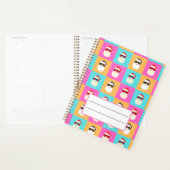Neon Santa met zonnebrillen kleurrijk Cool Pattern Planner (Display)