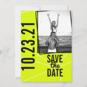 Neon Save the Date - Fun & Bright Wedding Invite Kaart (Voorkant)