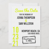 Neon Save the Date - Fun & Bright Wedding Invite Kaart (Achterkant)