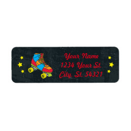 Neon Schaats Party Adresetiketten Etiket