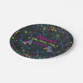 Neon Schaats Party Paper Borden Papieren Bordje (Gekanteld)