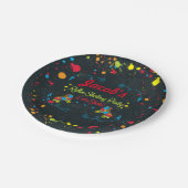 Neon Schaats Party Paper Borden Papieren Bordje (Gekanteld)