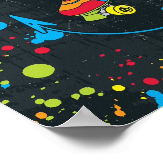 Neon Schaats Party Poster (Hoek)